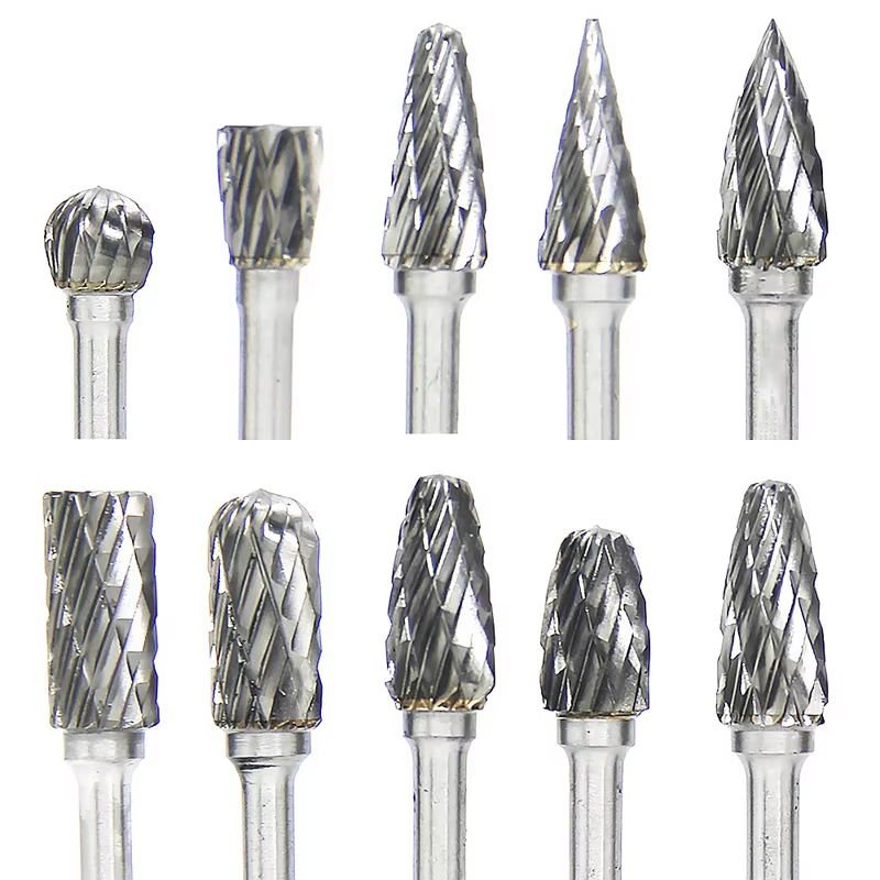 Fraises rotatives en acier à grande vitesse, outils Dremel à Double diamant pour la sculpture sur pi