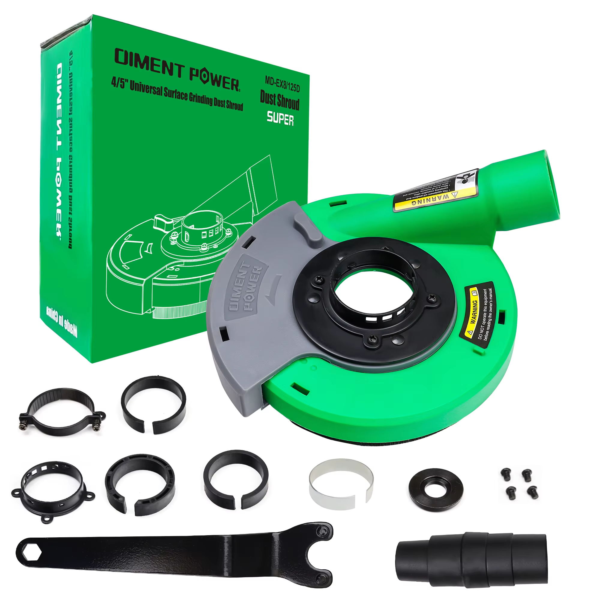 Collecteur de poussière pour meuleuse Diament Power Grinder 125 mm/4,5 pouces avec accessoires, acce