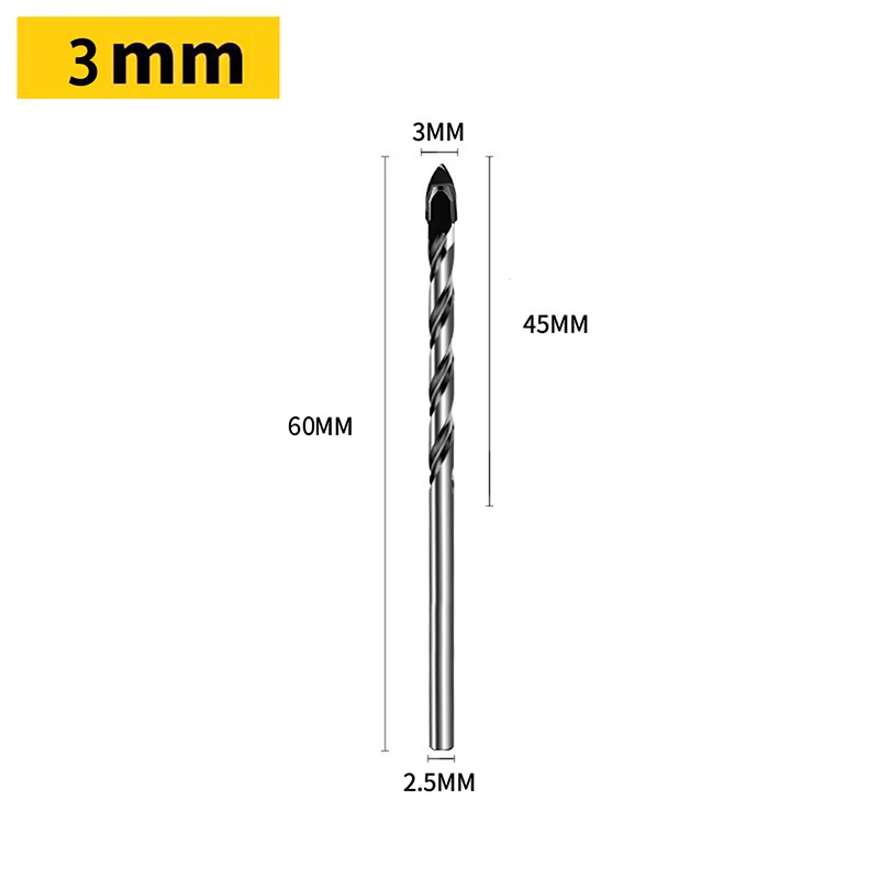 Kit de forets à béton de 3 mm à 12 mm, adaptés au verre, au plastique, au bois, à la brique, forets 
