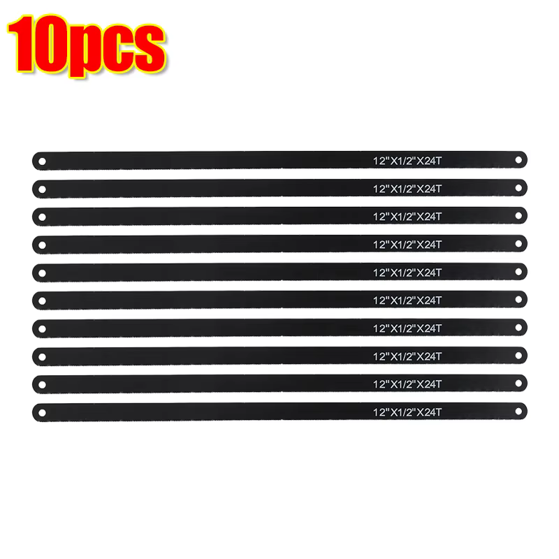 Jeu de lames de scie à main portables, remplacement en acier au carbone, pour le travail des métaux