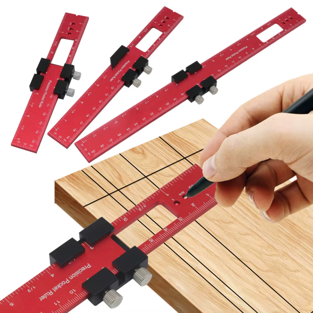 Règle d'outils pour le travail du bois, outil de disposition de règle de poche, règle de précision e