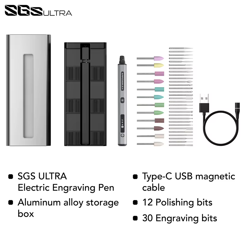 ARROWMAX SGS Stylo de gravure sans fil, kit d'outils rotatifs, mini-meuleuse électrique avec 42 embo