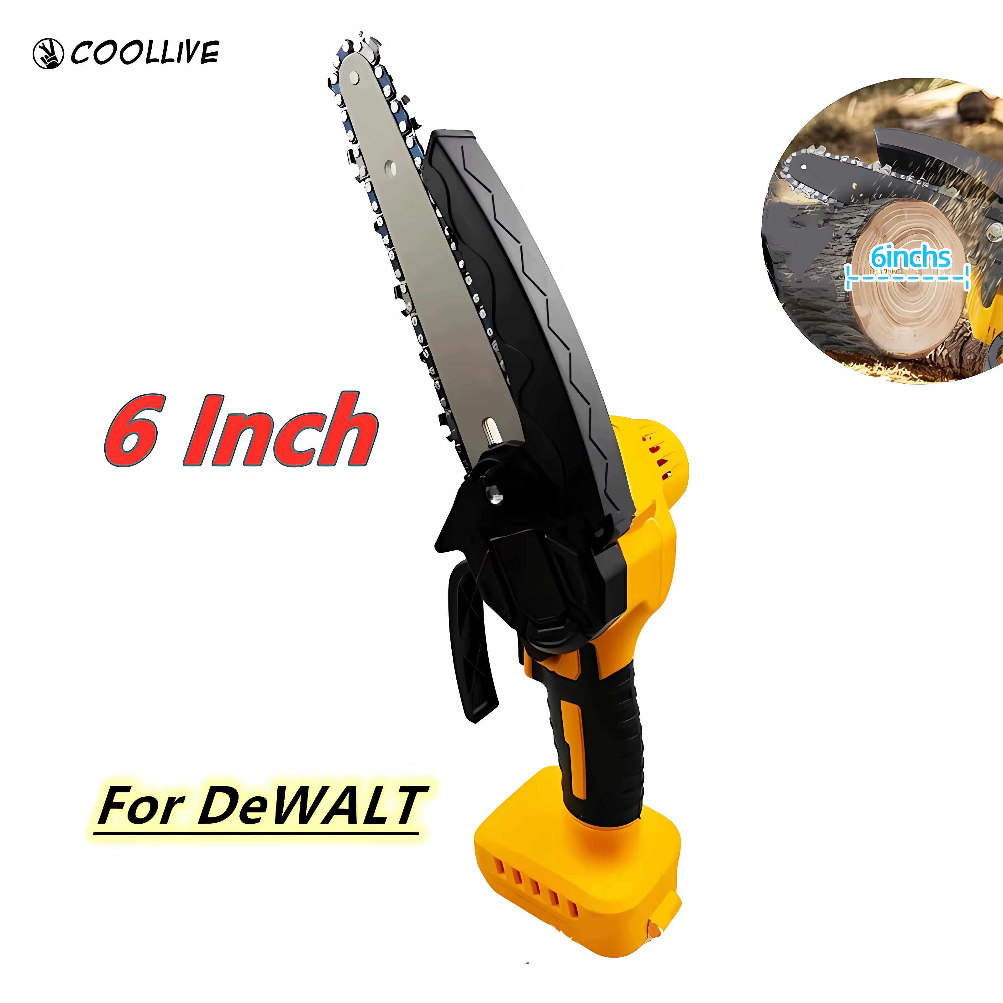 Pour DeWALT 18V 20V batterie 6 pouces scie à chaîne électrique sans fil Mini tronçonneuse Portable travail du bois jardin bûche outils électriques