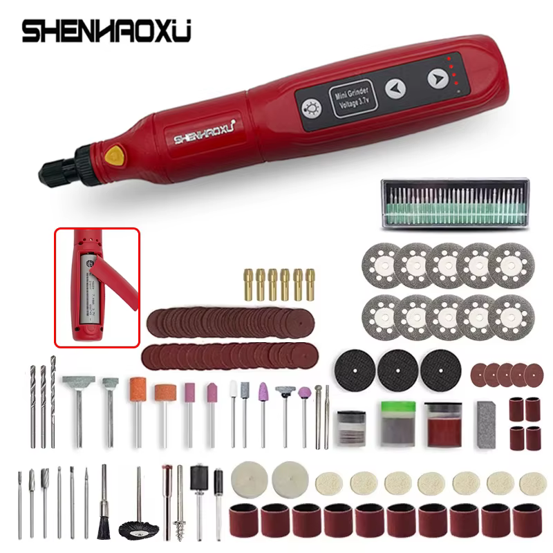 Perceuse sans fil Mini meuleuse batterie amovible Rechargeable gravure LED Variable 5 vitesses outil rotatif Dremel
