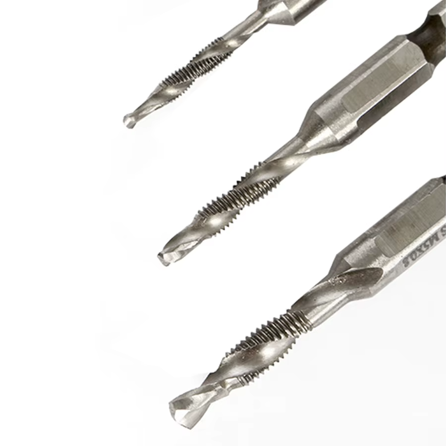 Forage et taraudage un robinet en acier inoxydable spécial trois-en-un en aluminium composite foret hexagonal M3 M4 M6 M8 M10 ensemble de tarauds