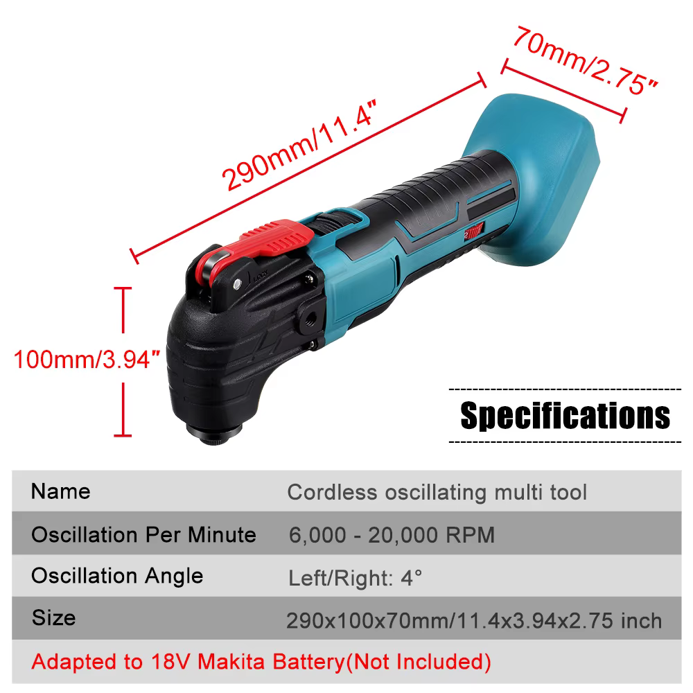 Drillpro outil oscillant sans fil rénovateur tondeuse électrique multi-outils pelle Machine de découpe pour batterie Makita 18V