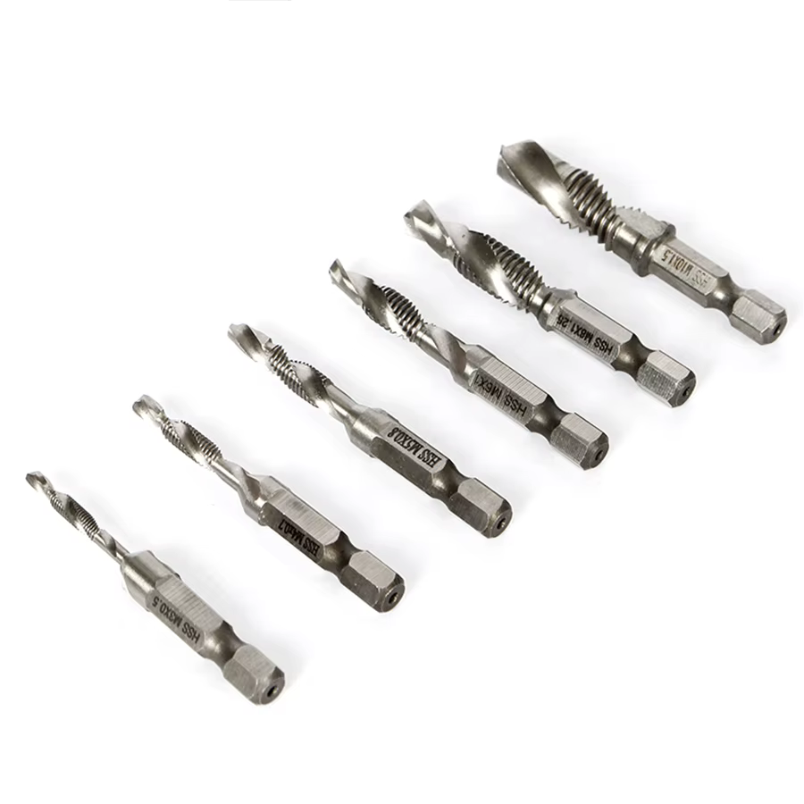 Forage et taraudage un robinet en acier inoxydable spécial trois-en-un en aluminium composite foret hexagonal M3 M4 M6 M8 M10 ensemble de tarauds