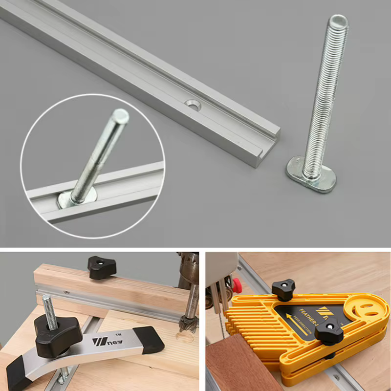 T-track t-slot onglet piste gabarit T vis fixation fente 19x9.5mm Table de scie routeur 300-800MM Rail de goulotte outil de travail du bois