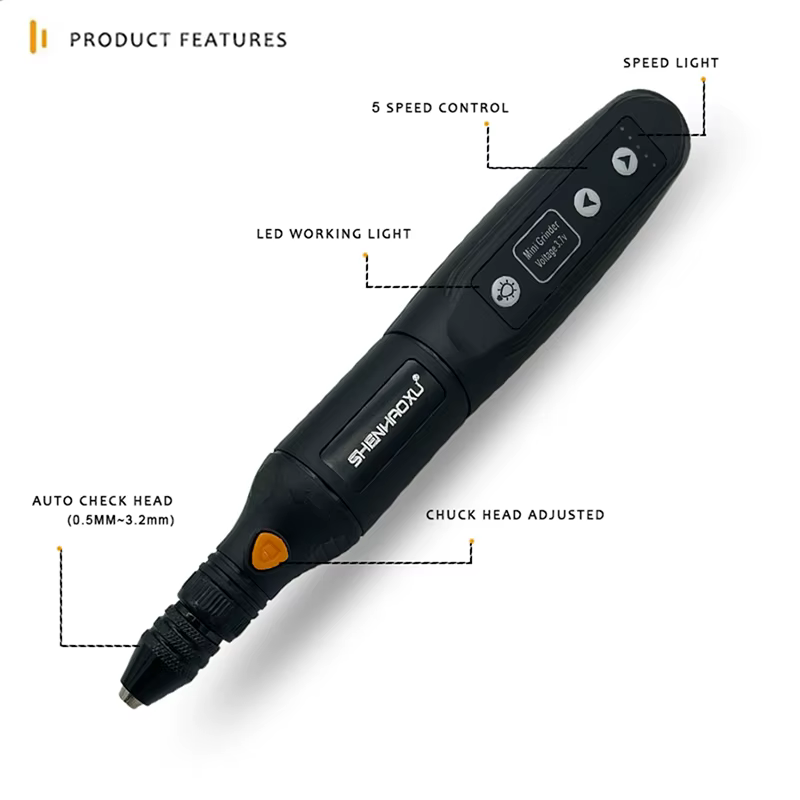 Mini meuleuse perceuse sans fil aste perfecBattery gravure LED variable 5 vitesses goroutil à distance graveur Dremel
