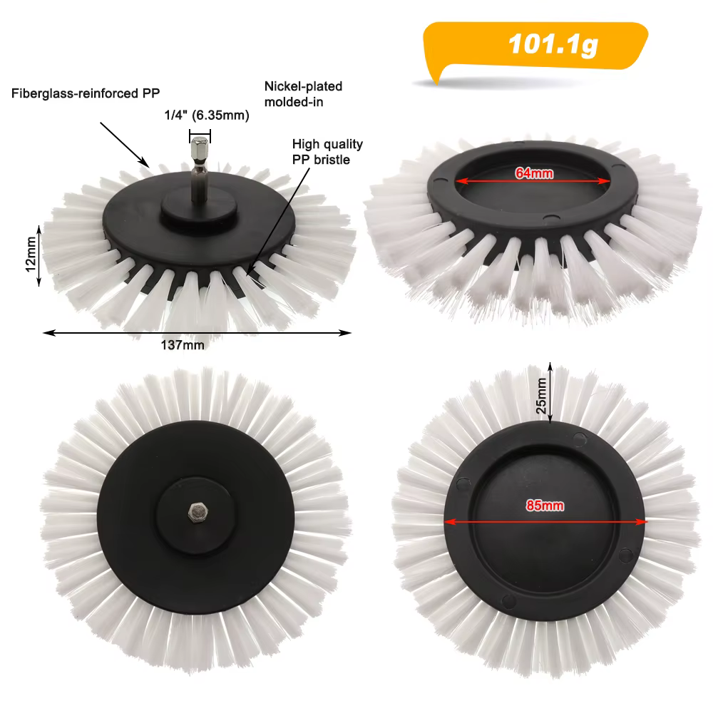 Perceuse électrique, brosse de nettoyage en Nylon de 3.5 pouces