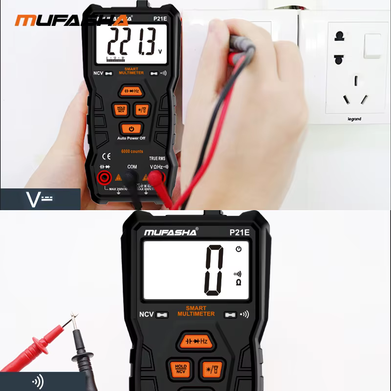 MUFASHA multimètre numérique avec fonction d'alarme automatique 0.5V ~ 6000V tension cc 1V ~