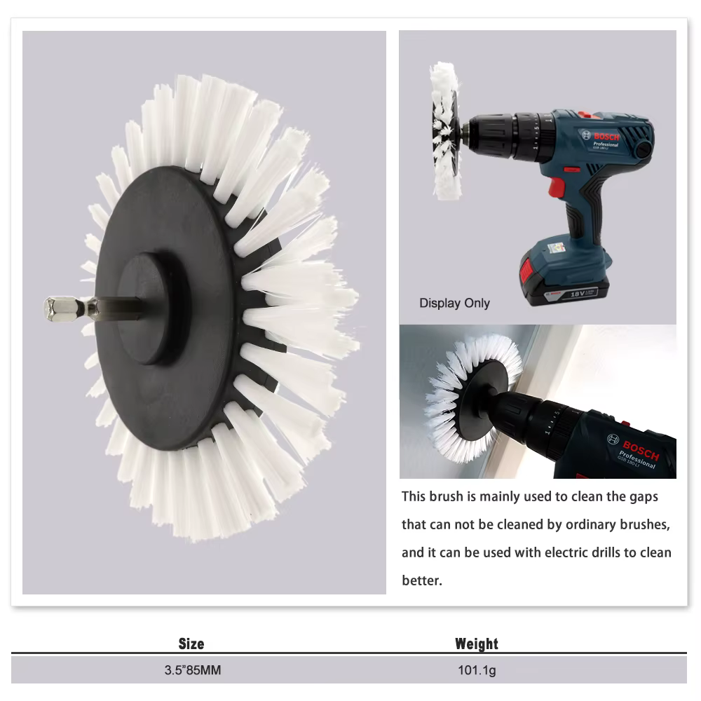 Perceuse électrique, brosse de nettoyage en Nylon de 3.5 pouces