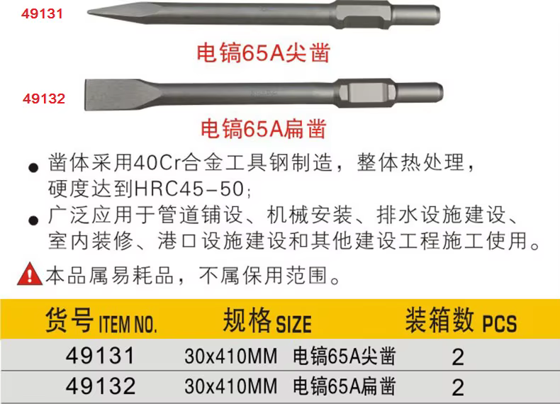 BESTIR taiwan outil marteau électrique ciseau bits outils de forage pointeur hexagonal/tige ronde plate/outils de plomberie à tige plate