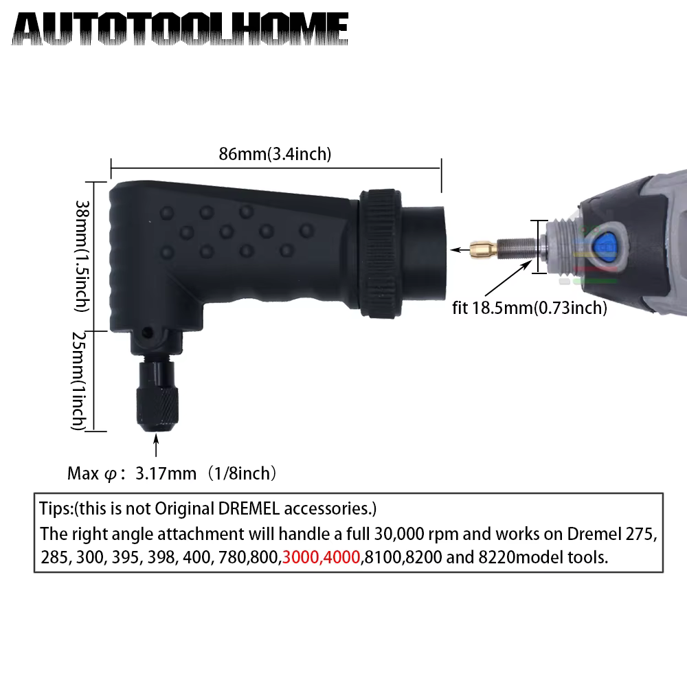 Fixation de convertisseur à Angle droit pour accessoires d'outils Dremel