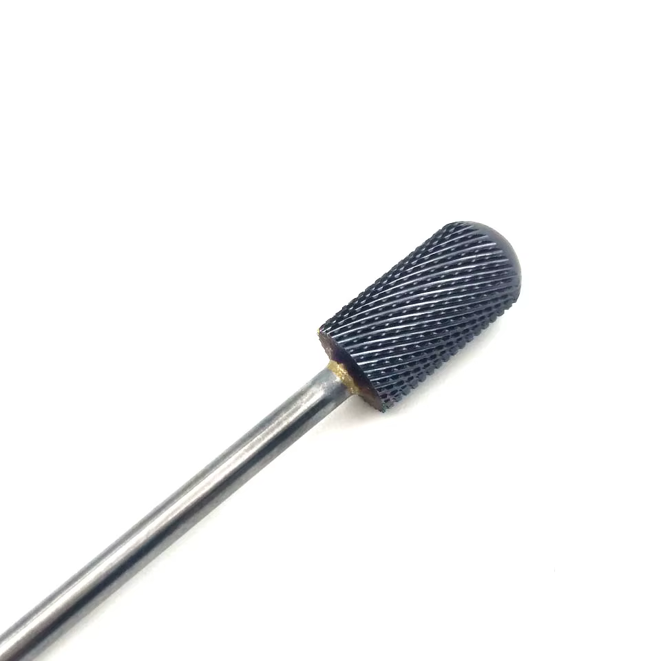 HYTOOS foret à ongles en carbure de tungstène titane noir à dessus rond 3/32 "embouts pour manucure pédicure perceuse électrique accessoires outil
