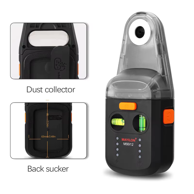 MAYILON Collecteur de poussière à propositions électriques, niveau laser, mètre, aspiration murale, perceuse sous vide, livres de poussière, outils, grande ouverture 13mm