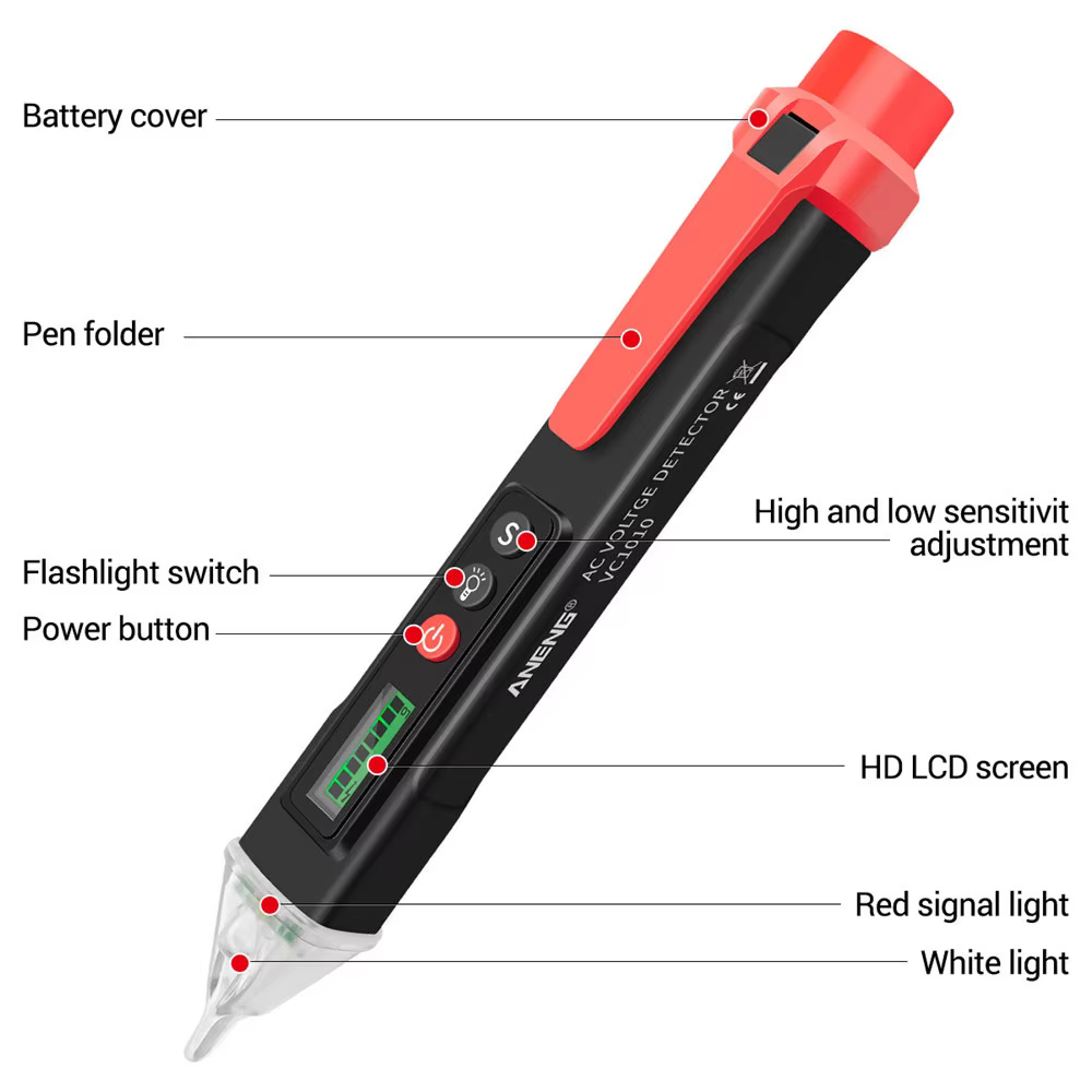 Affichage numérique détecteurs de tension ca/cc testeur intelligent sans Contact stylo mètre 12-1000V courant capteur