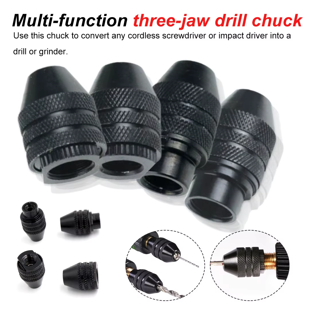 Mini adaptateur de mandrin de perceuse multi-sans clé
