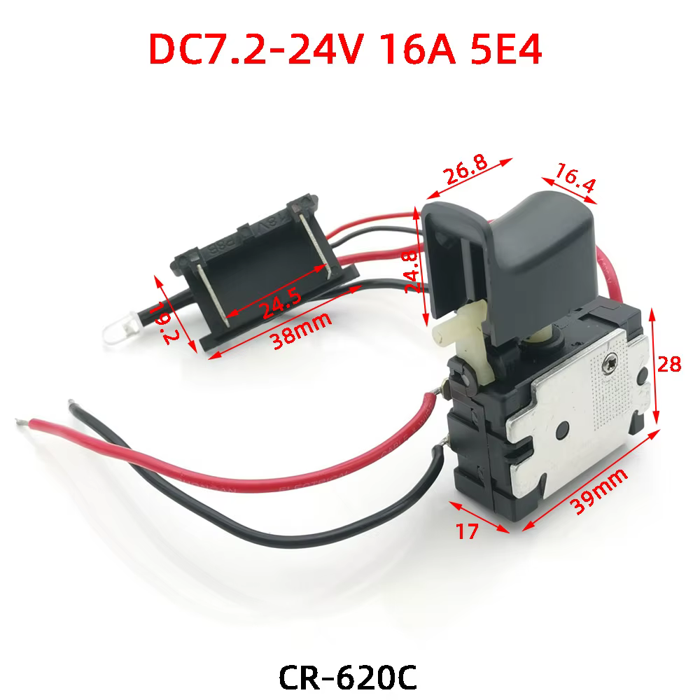 Interrupteur de contrôle de vitesse pour perceuse à batterie au lithium DC18V 21V 24V