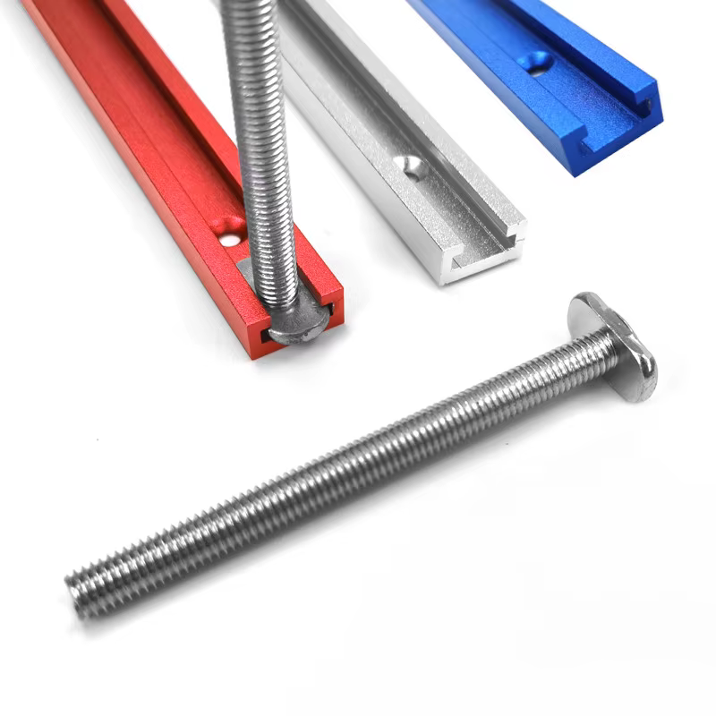 T-track t-slot onglet piste gabarit T vis fixation fente 19x9.5mm Table de scie routeur 300-800MM Rail de goulotte outil de travail du bois