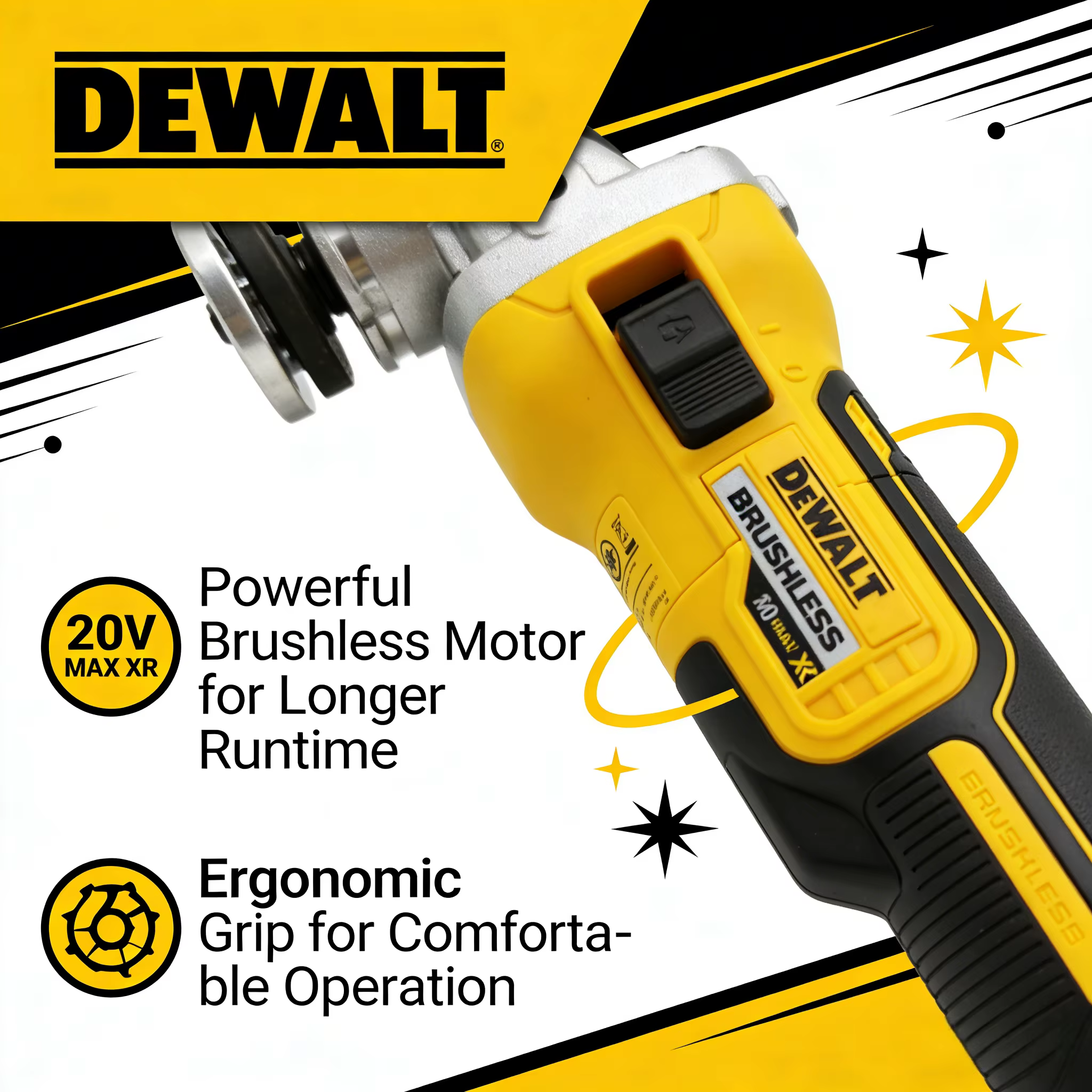 DEWALT DCG405N 20V Meuleuse d'angle sans fil sans balais