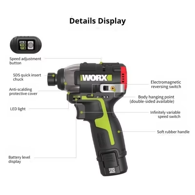 Nouveau WORX perceuse électrique WU132X tournevis
