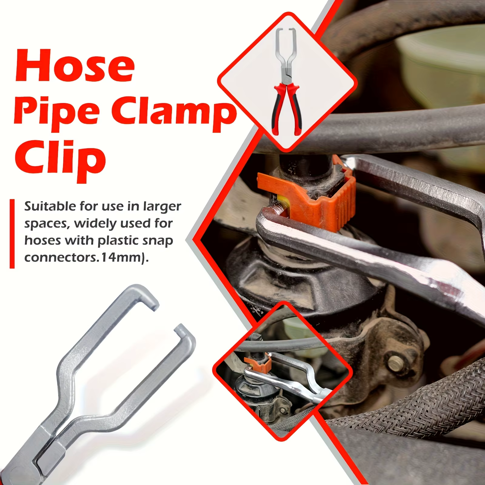 Pince à collier de serrage professionnelle - Kit d'outils de déconnexion et de démontage de conduite de carburant pour la réparation automobile