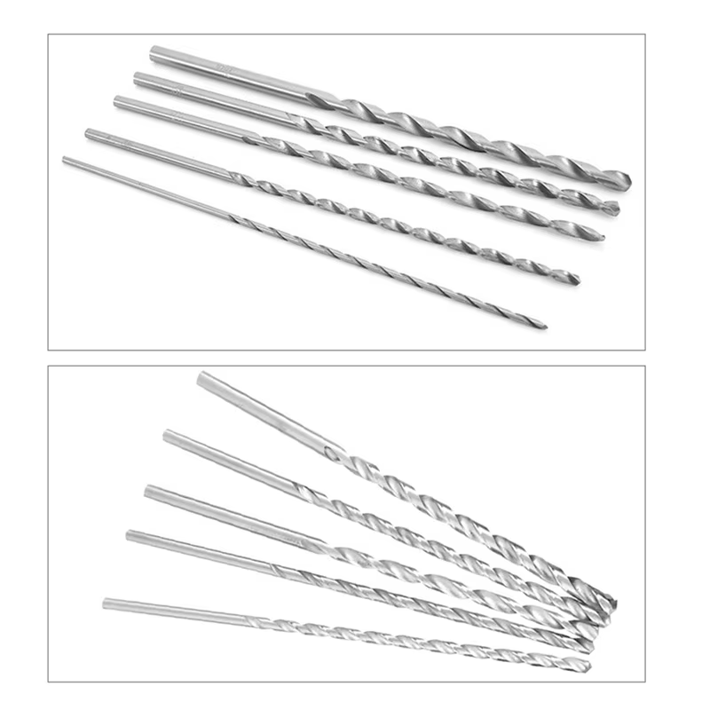15Pcs Extra Long 150Mm HSS foret hélicoïdal 2Mm 3Mm 3.5Mm 4Mm 5Mm tige droite tarière bois métal outils de forage