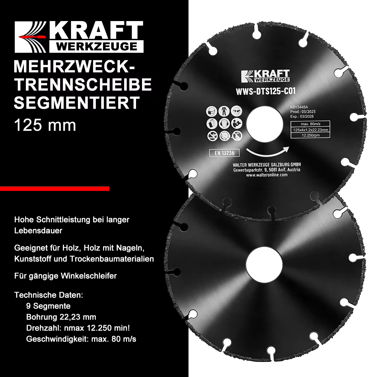 Disque de coupe universel pour meuleuse d'angle de 125 mm