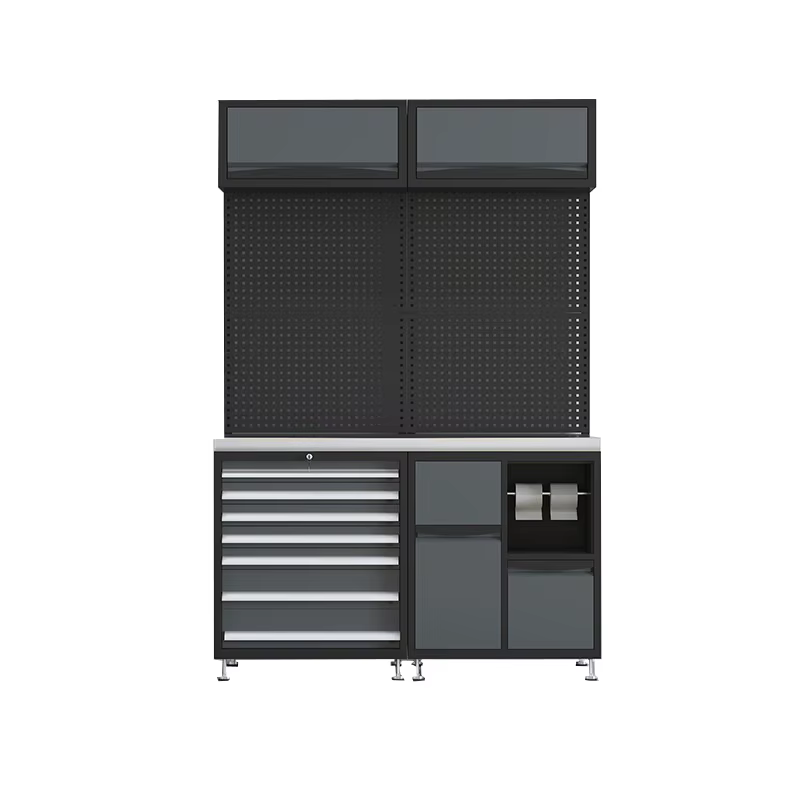 Établi de garage avec armoire de rangement d'outils pour atelier