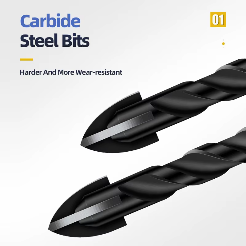TOOLEYE croix hexagonale foret ensemble pour béton porcelaine carrelage verre métal multifonction forets Kit outils