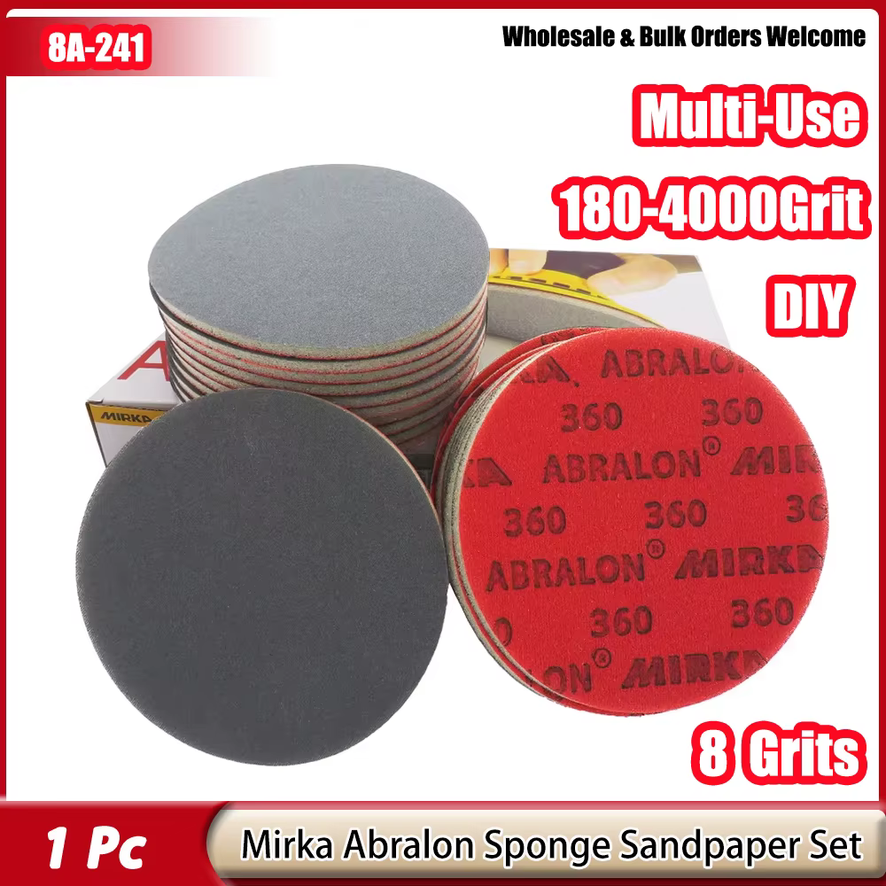 Mirka Abralon 6 pouces éponge disque de ponçage 8A-241 mousse crochet et boucle papier de verre rond 180-4000 grain élas