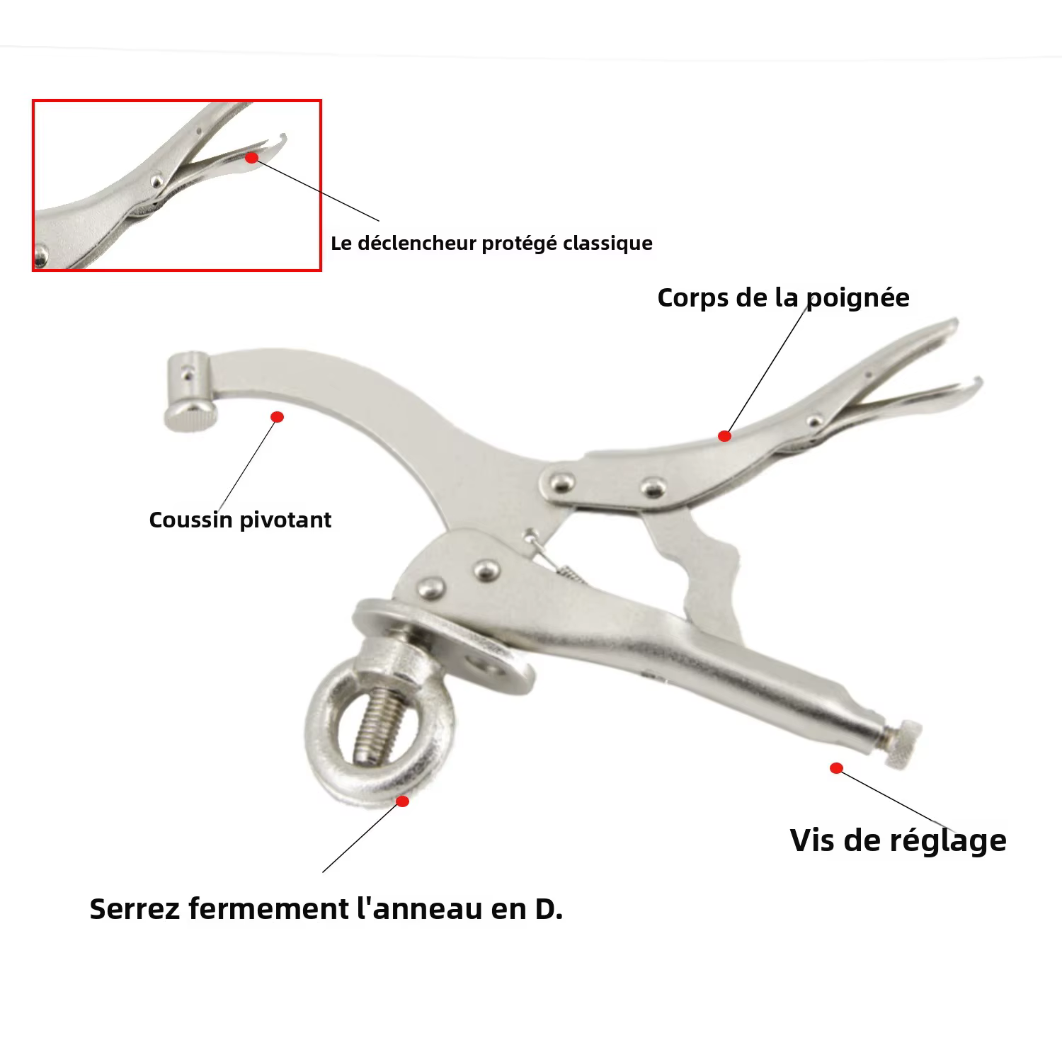 9 po. Pince à étau pour perceuse
