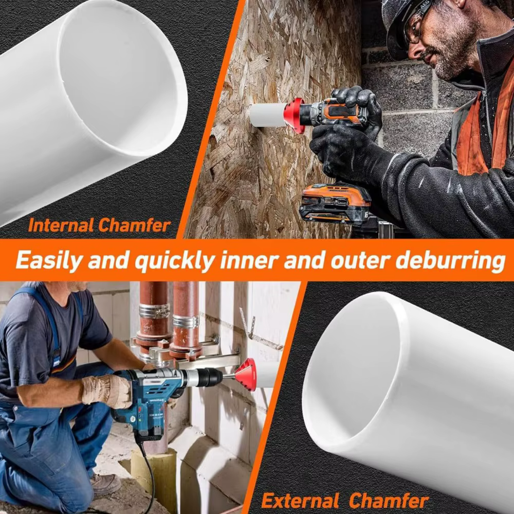 Outil de chanfreinage pour tuyaux en PVC 2-en-1