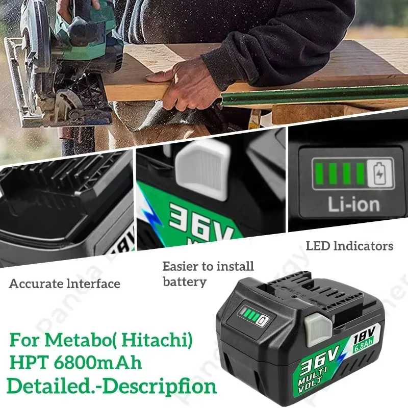 Batterie multi-volt haute puissance pour outils HiKOKI BSL36A18 BSL36B18 Hitachi Metabo HPT 18V 36V BSL1850 BSL1860