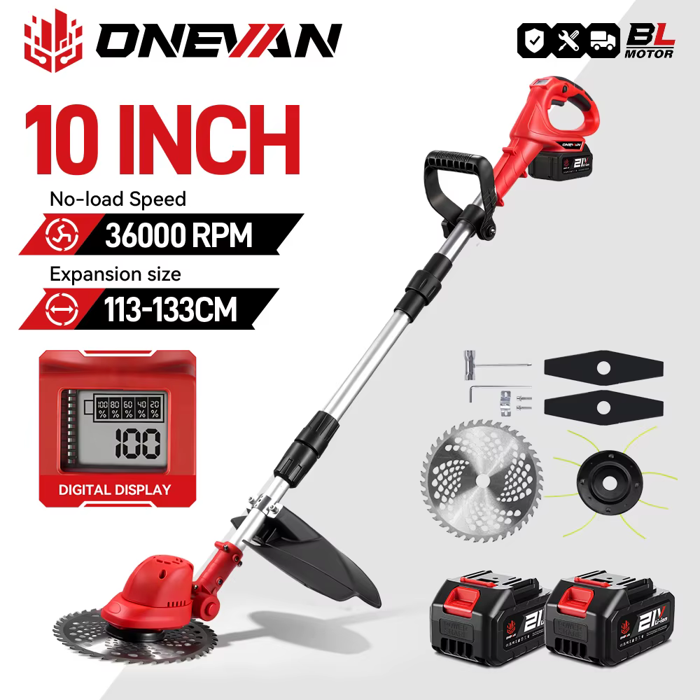 ONEVAN 10 pouces tondeuse à gazon électrique sans brosse 36000 tr/min coupe
