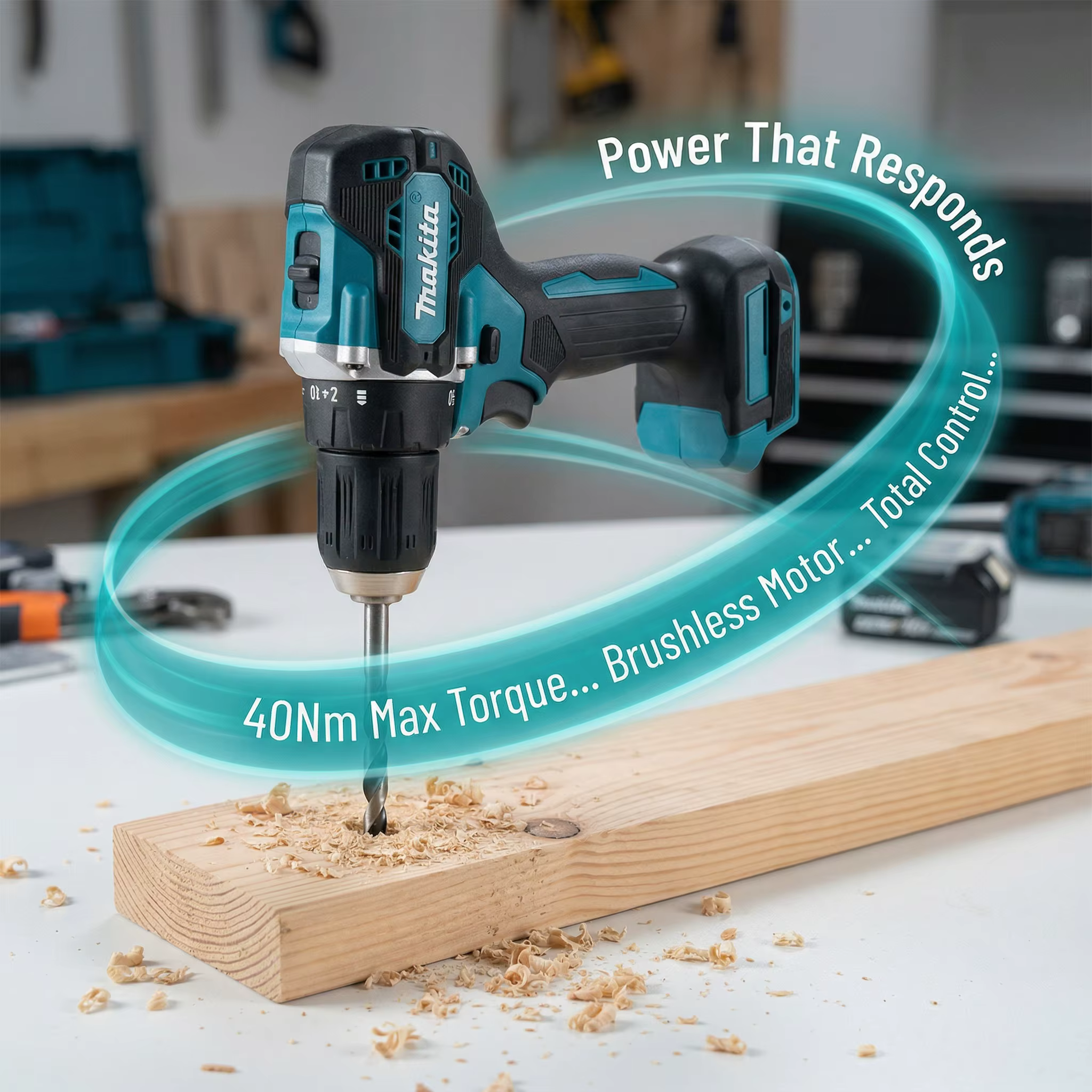 Makita Original. Perceuse-visseuse sans fil DDF487, visseuse à percussion électrique sans balais, outil électrique rechargeable 18V