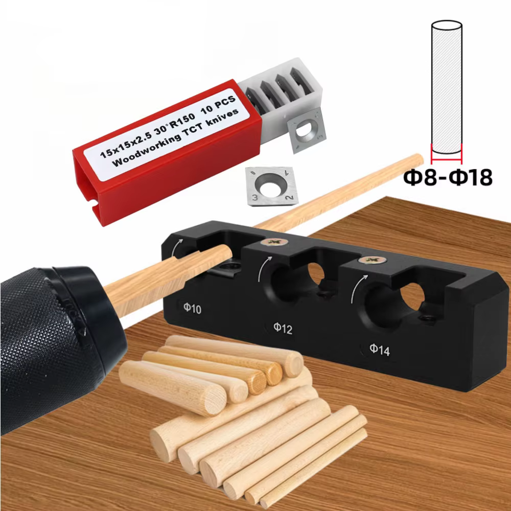 Gabarit de fabricant de chevilles 8mm-18mm avec lames en carbure