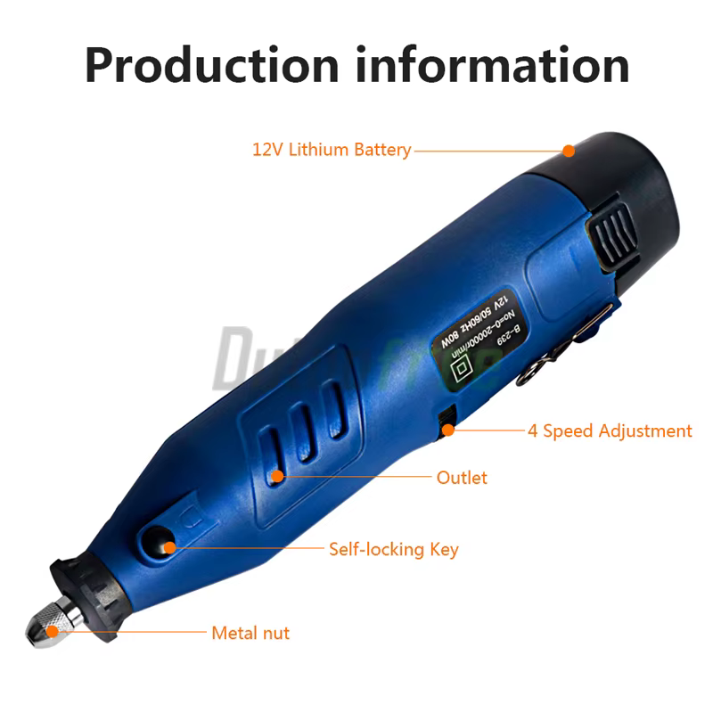 Kit d'outils rotatifs sans fil 12V, perceuse électrique à Recharge sans fil 80W, bricolage pour bois et métal, perceuse électrique 4 vitesses 0-20000r/min