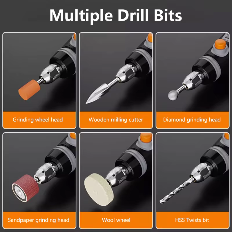35W USB outil rotatif sans fil Dremel bricolage Mini perceuse stylo de gravure électrique 3 vitesses