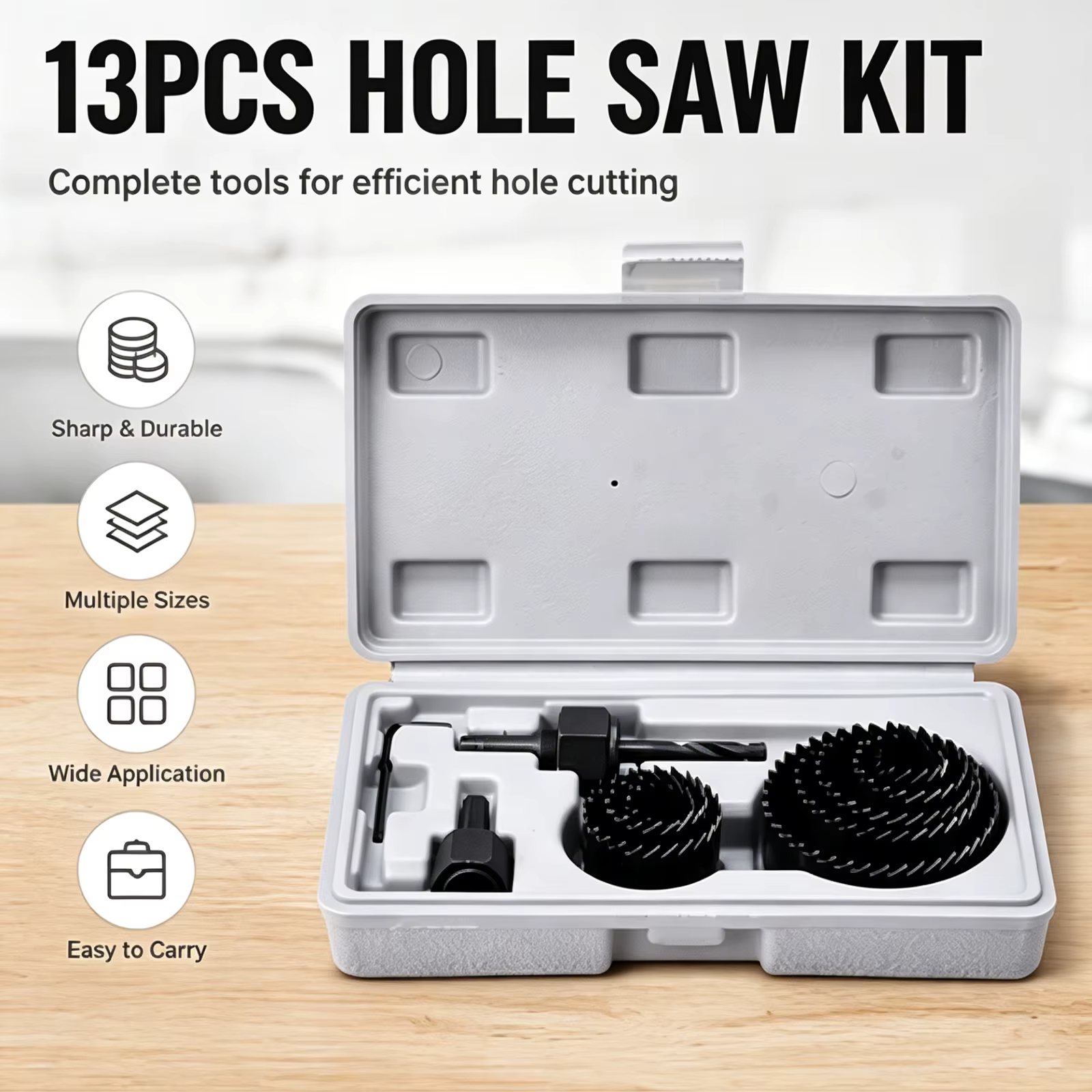 【Nouveauté 2026】 Kit de 13 scies cloches en acier au carbone de qualité supérieure