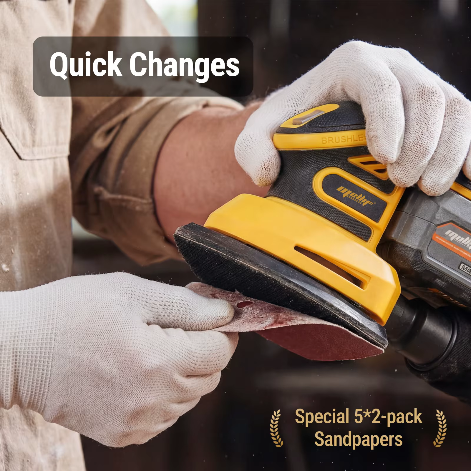 Ponceuse de précision sans fil sans balais compatible avec la batterie Dewalt 20V MAX (OUTIL UNIQUE) 12 000 OPM