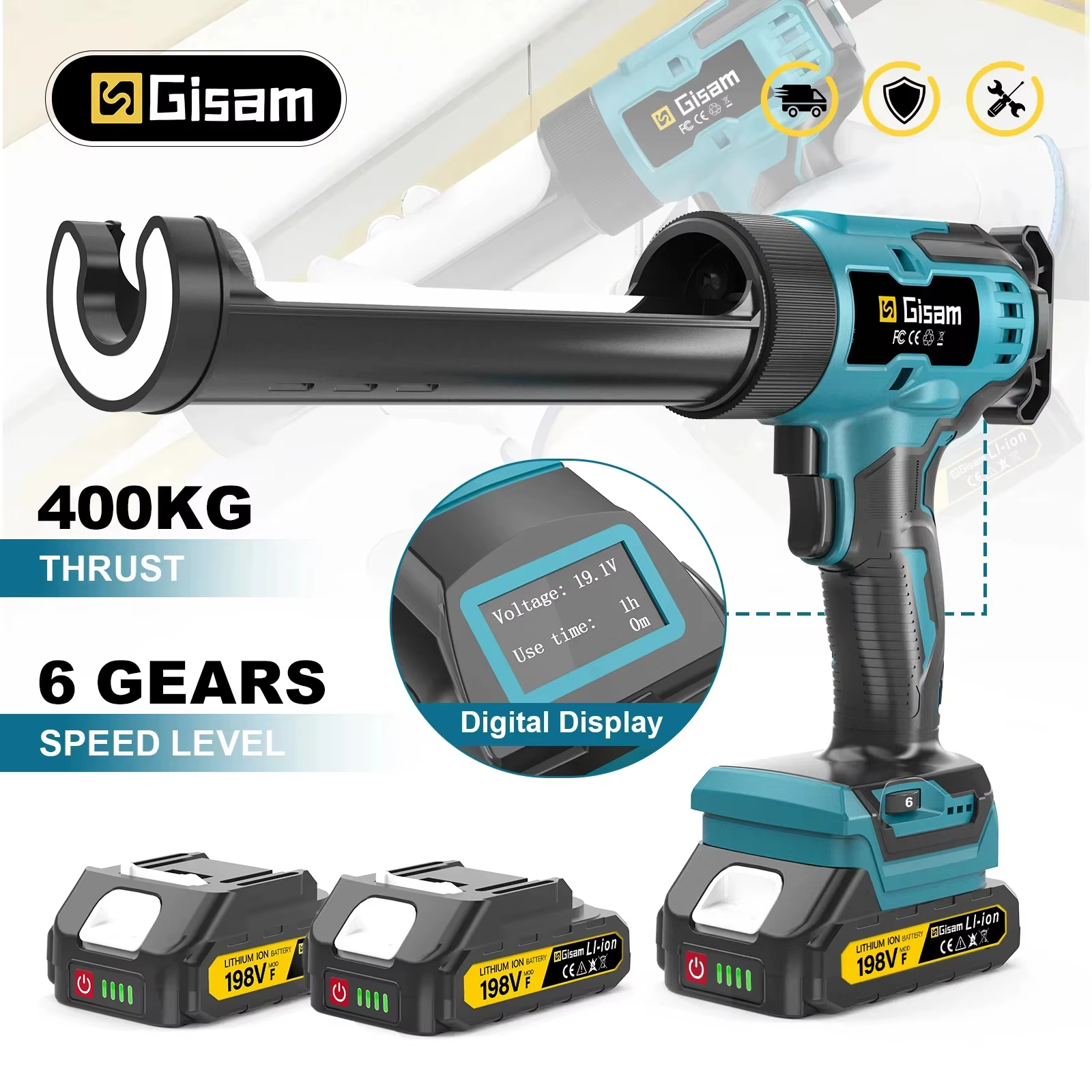 Pistolet à colle électrique sans fil Gisam