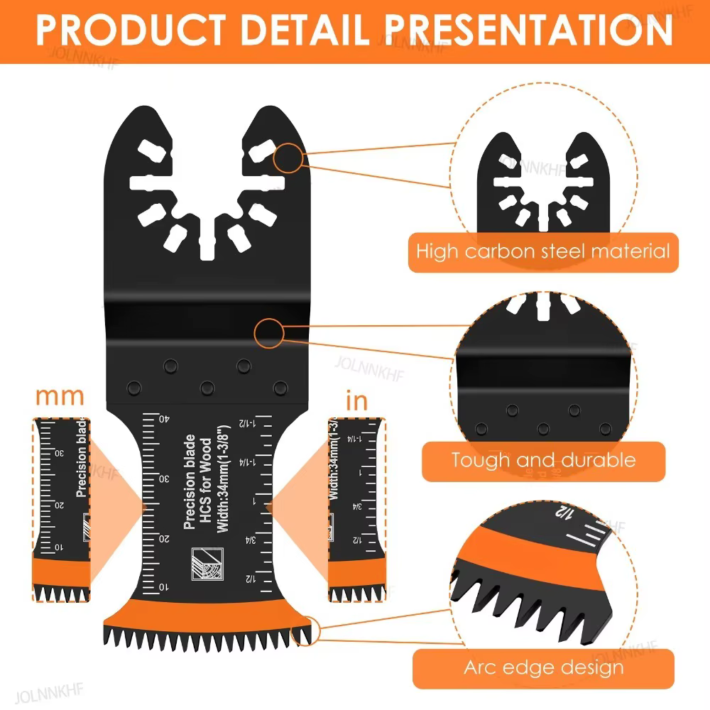 Lames de scie oscillante 10 pièces, à dents japonaises et bord en arc, pour outils multifonctions, pour une coupe propre du bois et du plastique