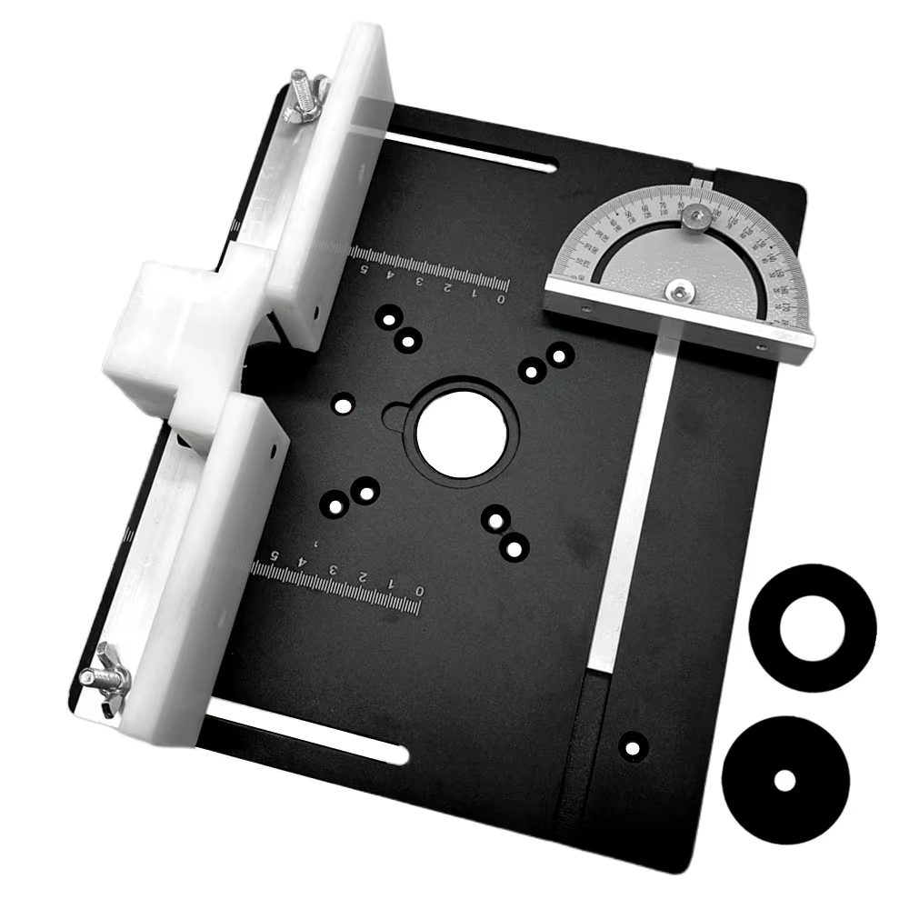 Plaque d'insertion de Table de routeur en aluminium avec Guide et support de jauge d'onglet pour bancs de travail du