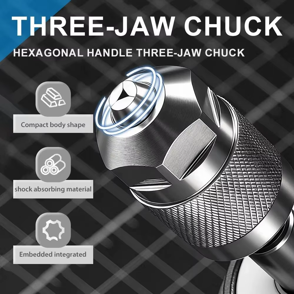 Nouveau Adaptateur de mandrin de perceuse auto-serrant 1.5-6.5mm poignée hexagonale
