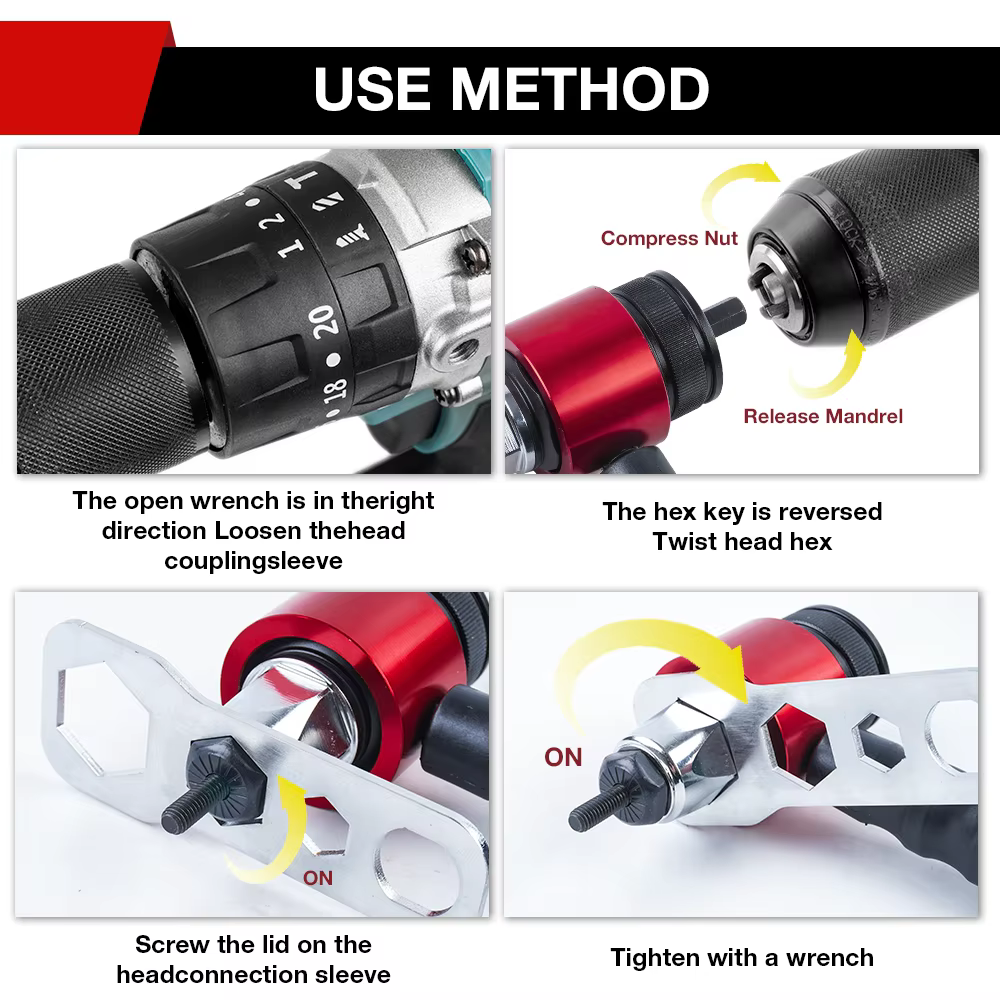 Adaptateur pour riveteuse électrique M3 M4 M5 M6 M8