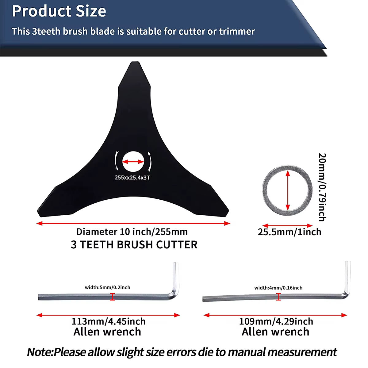 Lame de débroussailleuse à 3 dents