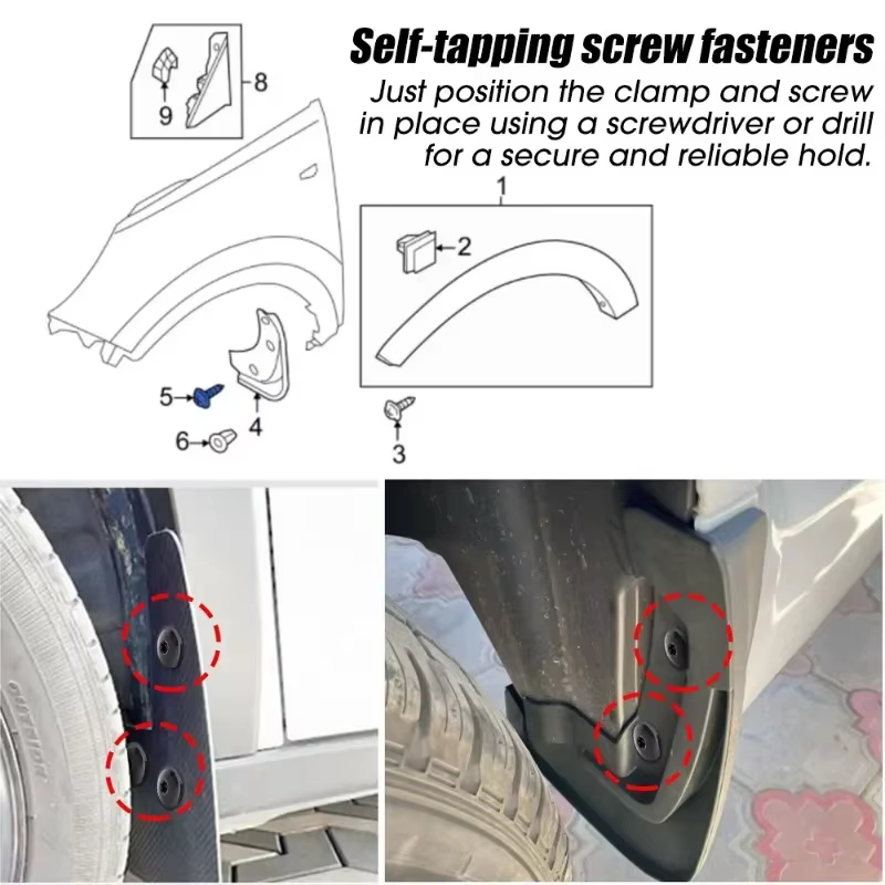 Fixations à vis autotaraudeuses pour voiture
