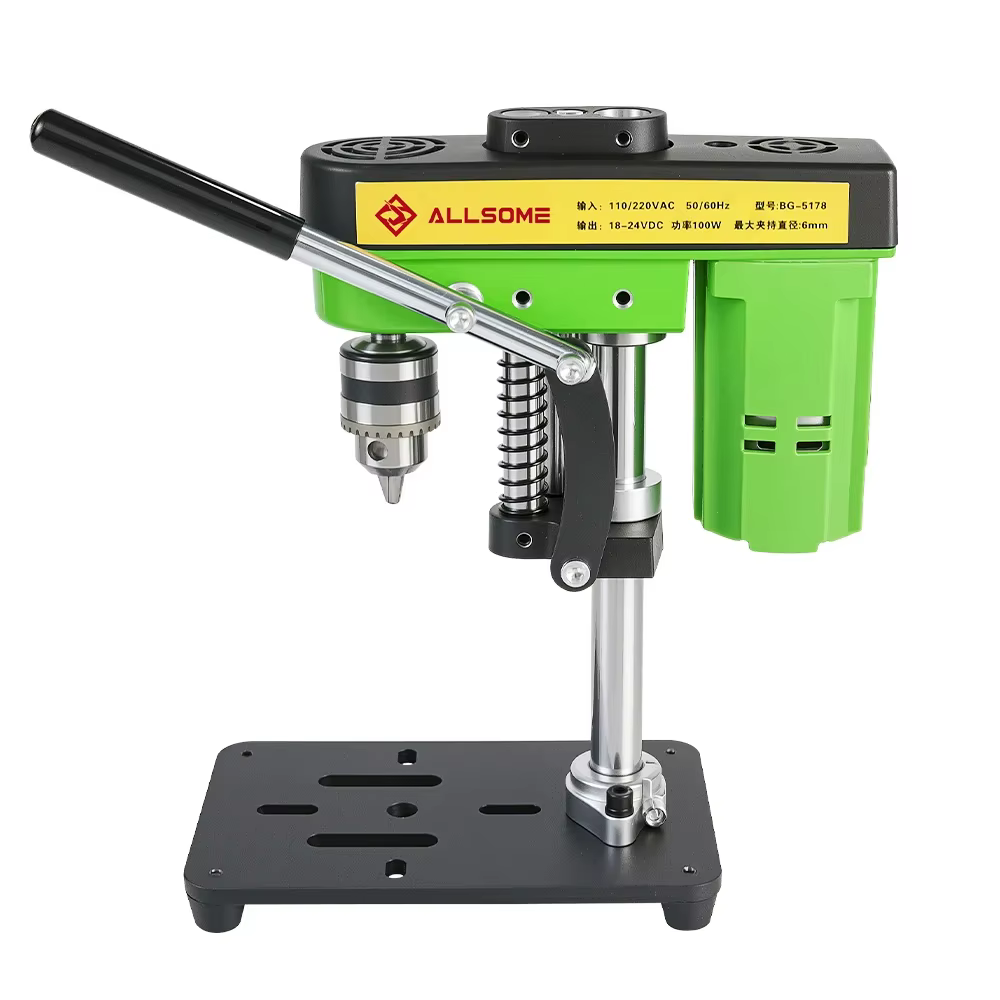 Mini perceuse de table avec lampe de travail et moteur 775